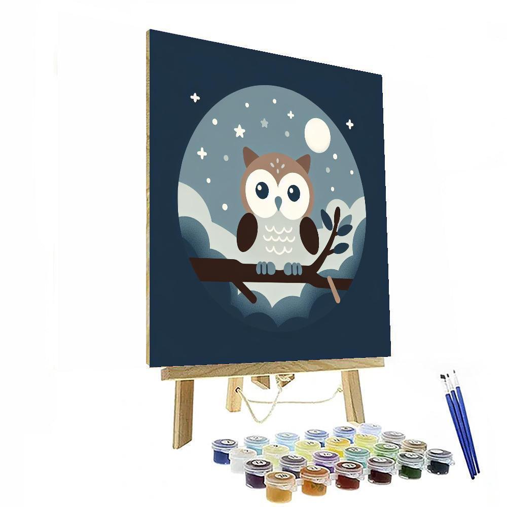 Moonlit Owl Watch Painting Number Kit