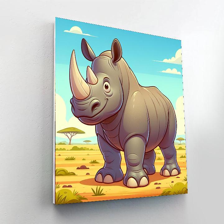 Safari Rhino Wander Painting By Numbers Kit
