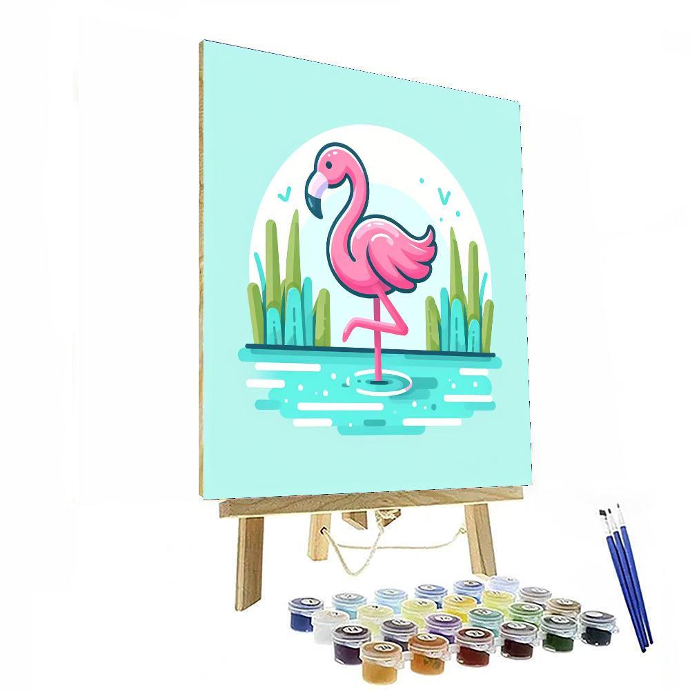 Fanciful Flamingo Numbered Painting Kits