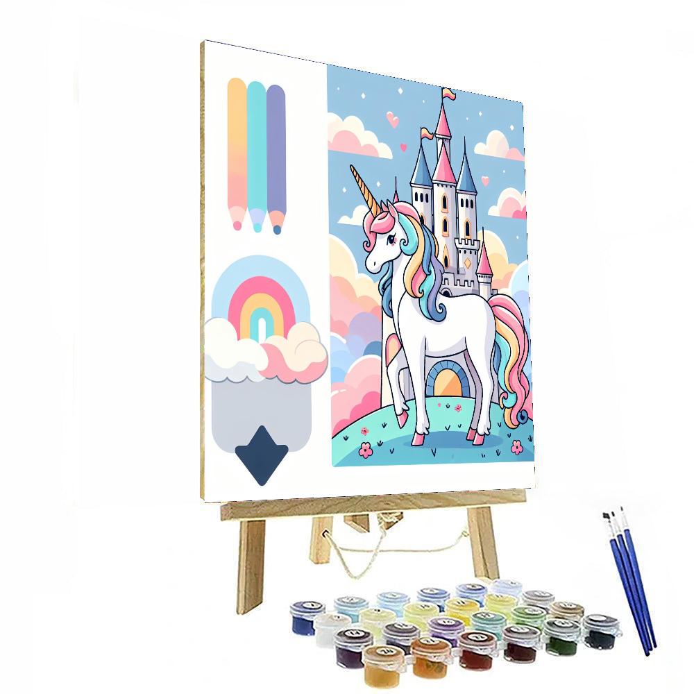 Fantasy Castle Unicorn Numbered Painting Kits