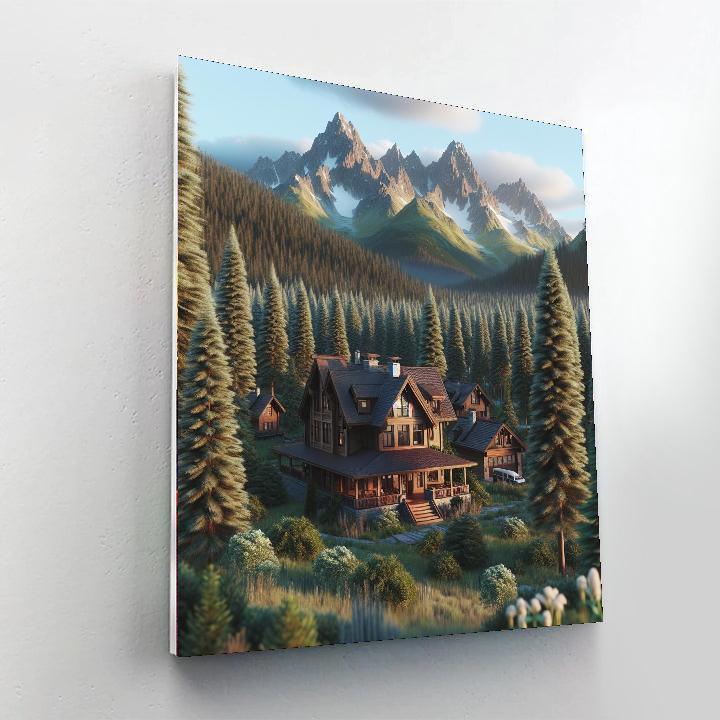 Charming Mountain Lodge DIY Paint By Numbers