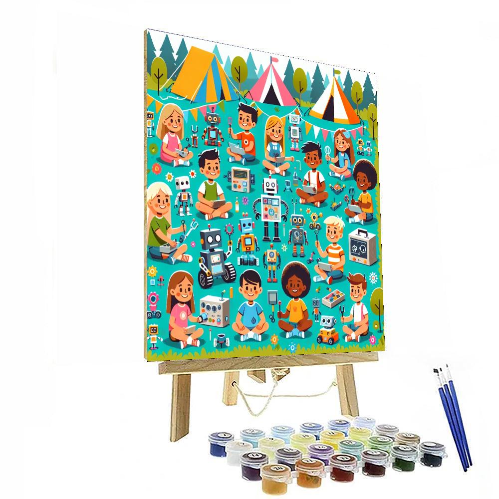Robot Adventure Camp Number Painting