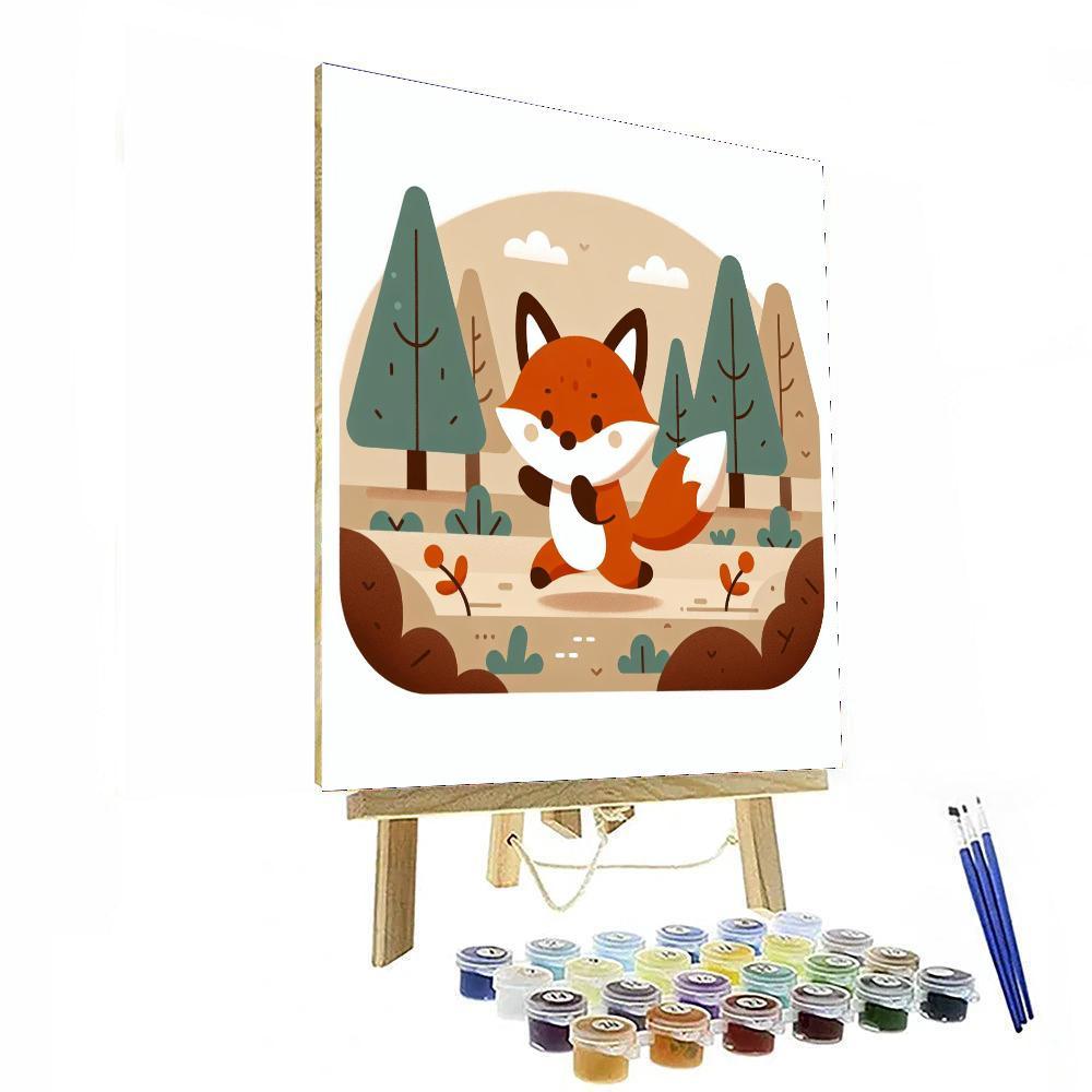 Friendly Fox Trot Painting Number Kit