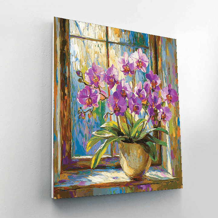 Vincent Van Gogh Inspired Orchid Bloom  Paint By Color