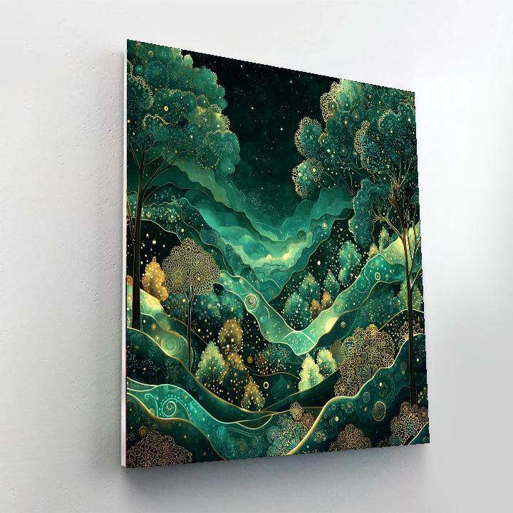 Gustav Klimt Inspired Mystical Fractal Landscapes  DIY Paint By Numbers