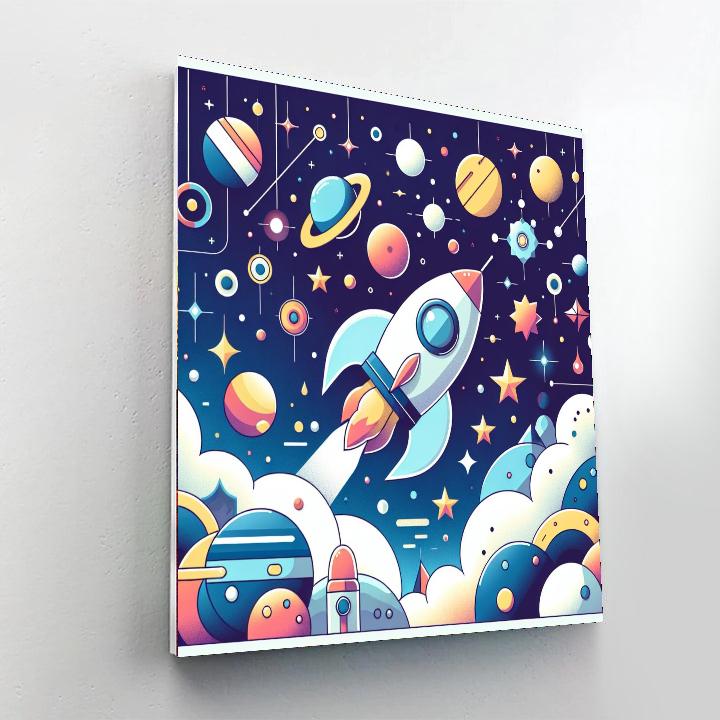Rocketship Dream Voyage Number Painting