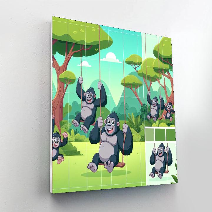 Giggly Gorilla Grove Number Painting