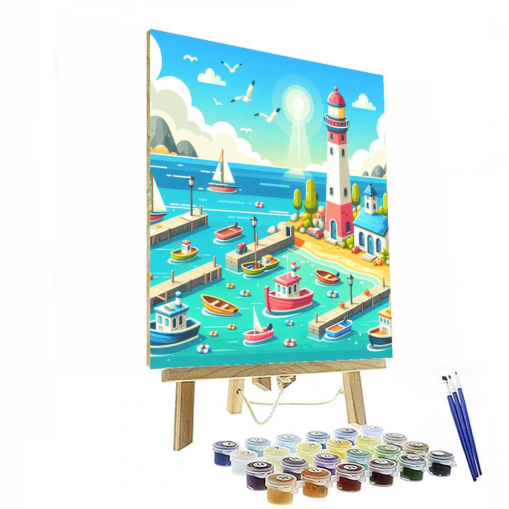 Nautical Explorer's Harbor DIY Paint By Numbers