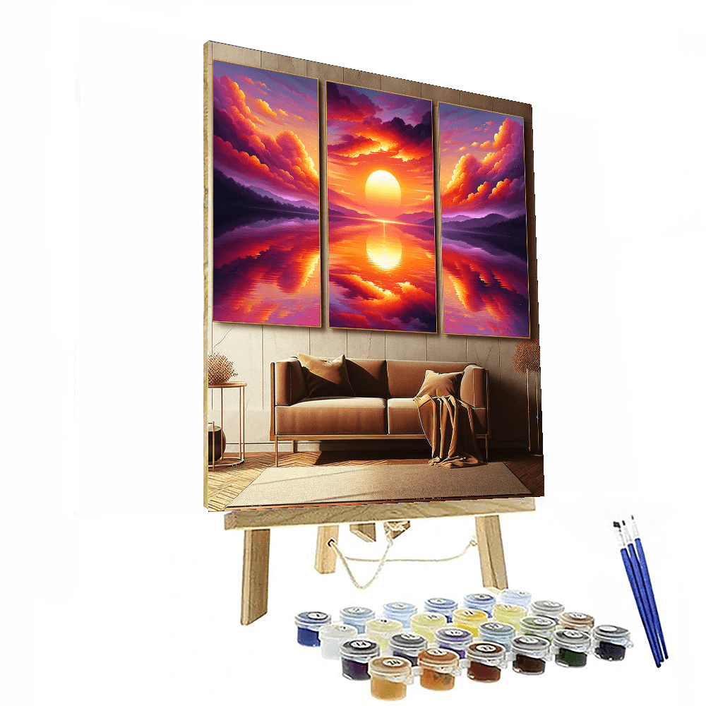 Sunset On The Water Painting Number Kit