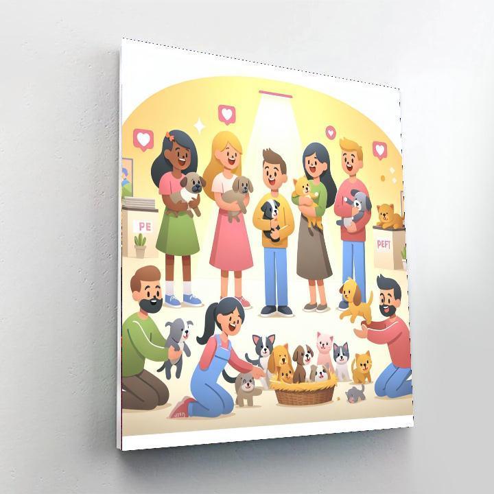 Cuddly Pet Rescue Numbered Painting Kits