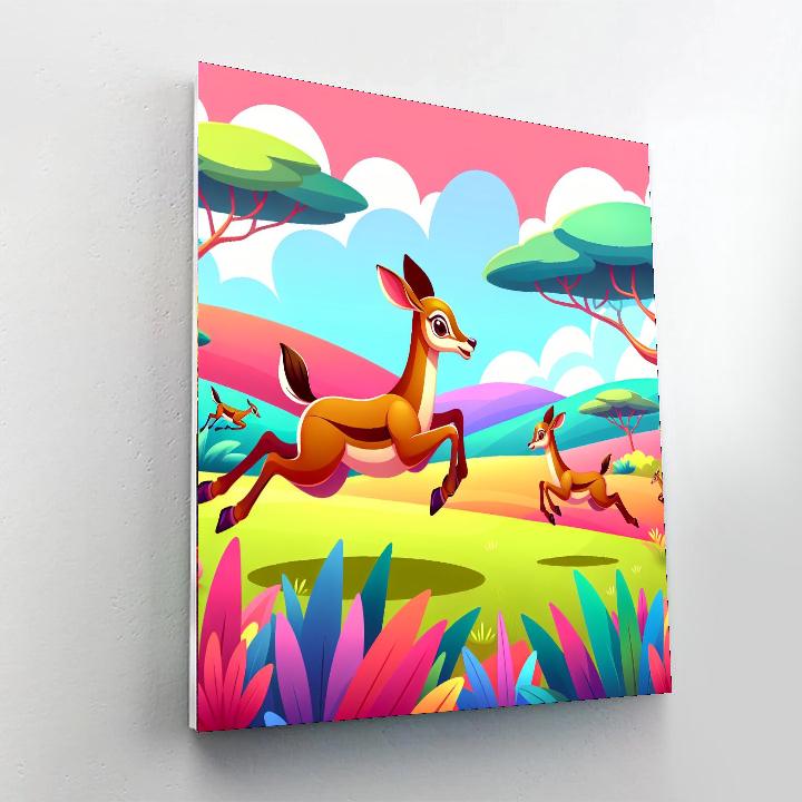 Antelope’s Animated Antics Paint By Numbers