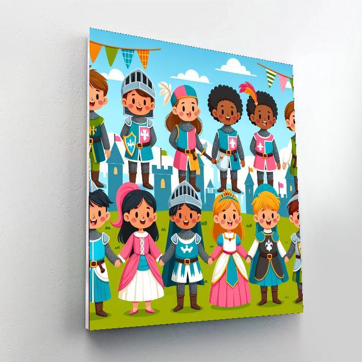 Knights And Princesses Paint By Numbers