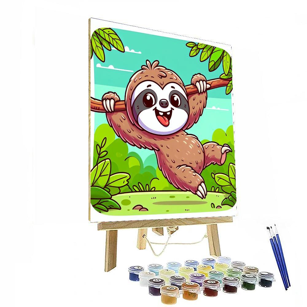 Silly Dancing Sloth Paint By Number
