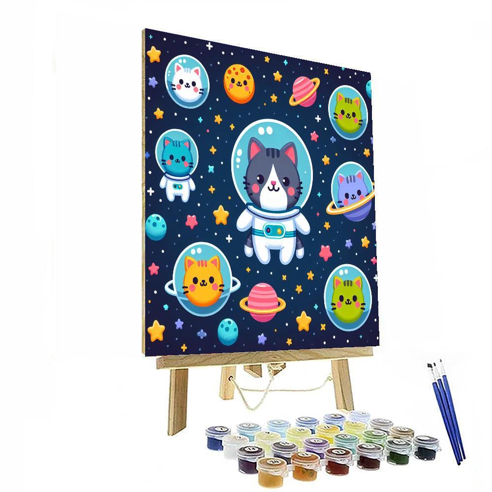 Curious Space Kittens Paint By Number