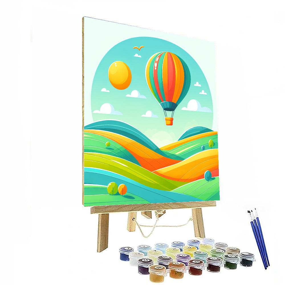 Ballooning Over Countryside Paint By Numbers Kits