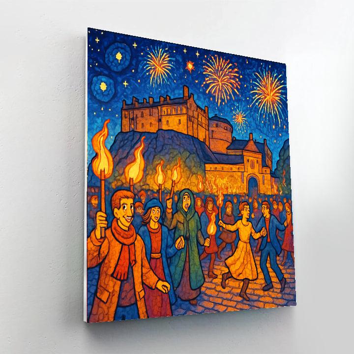 Edinburgh Hogmanay - Edinburgh, Scotland Painting Number Kit