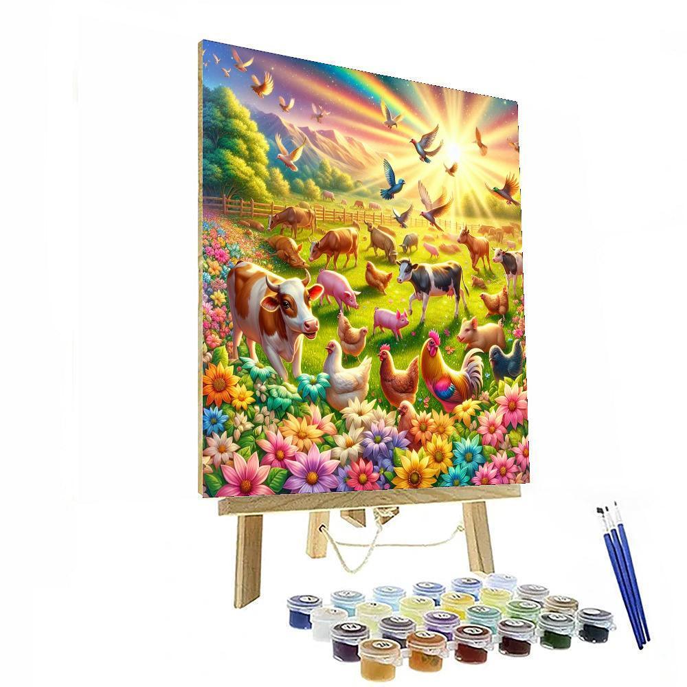 Playful Farmyard Adventures Painting By Numbers Kit