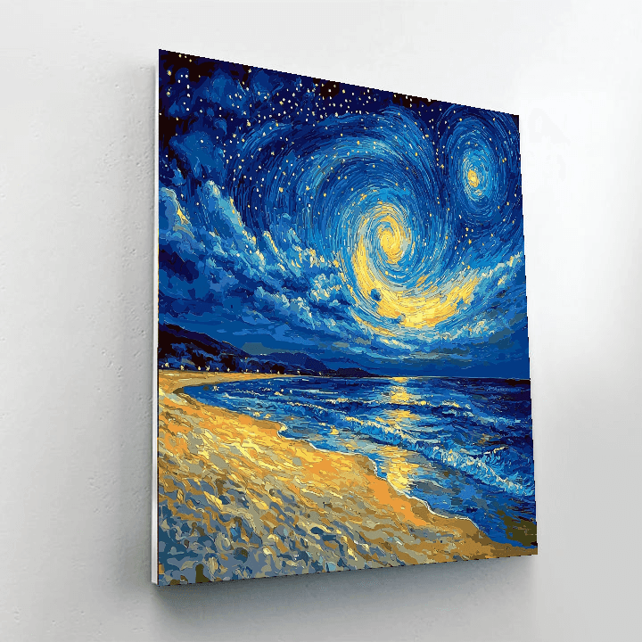 Vincent Van Gogh Inspired Starry Beachscape  Paint By Number