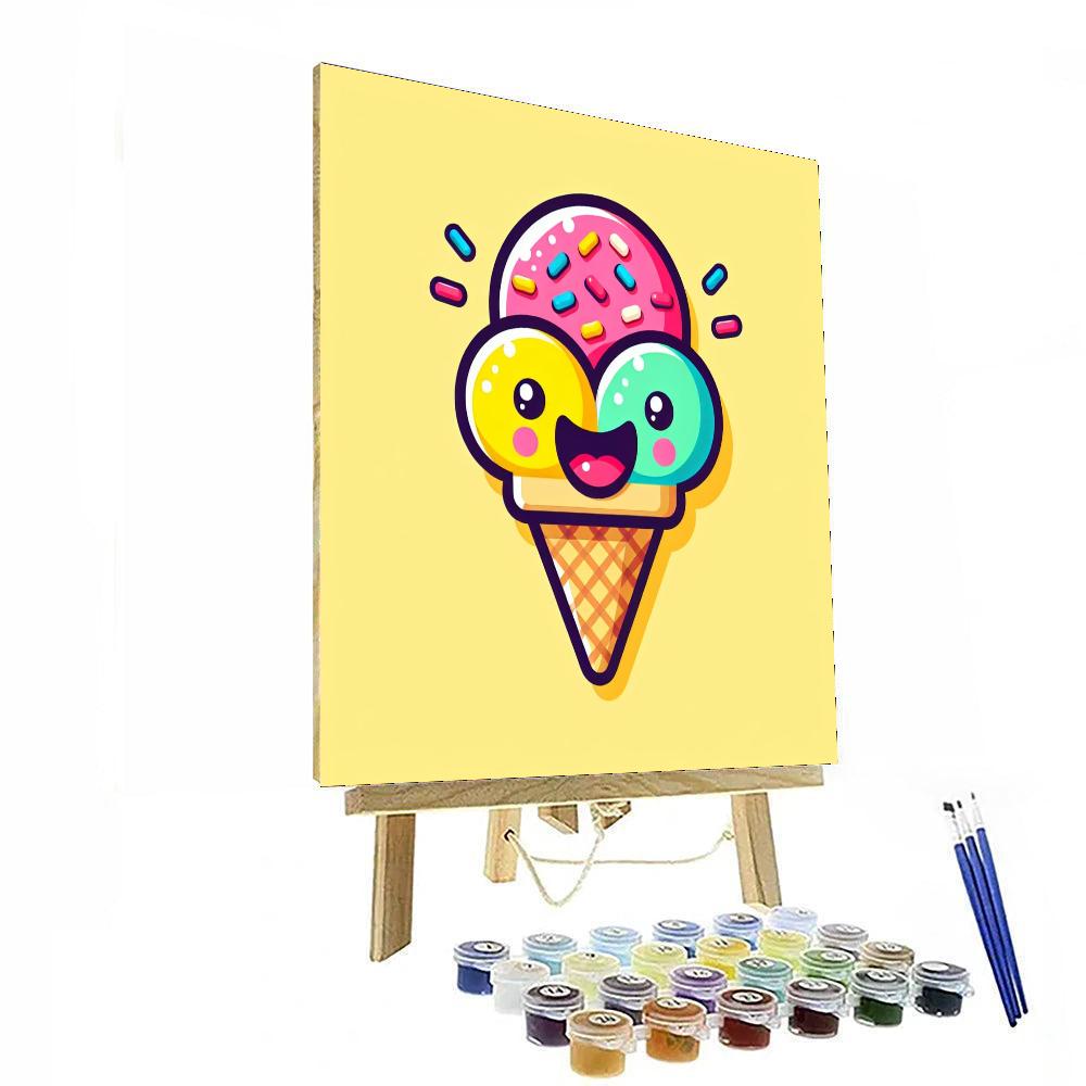 Merry Ice Cream Cone Paint By Numbers Kits