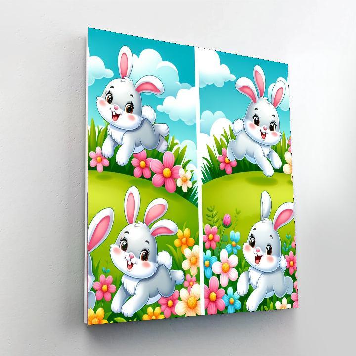 Bouncy Bunny Hop Paint By Number