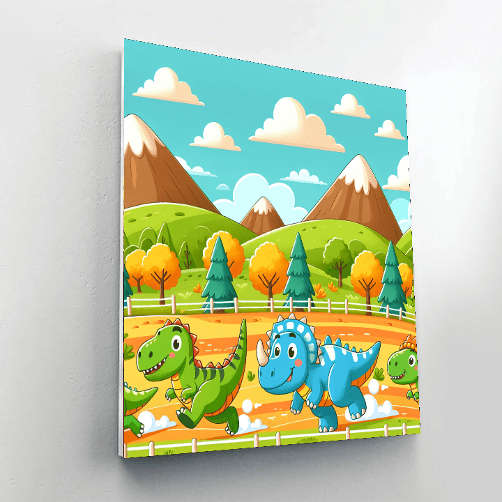 The Great Dinosaur Race Paint By Color