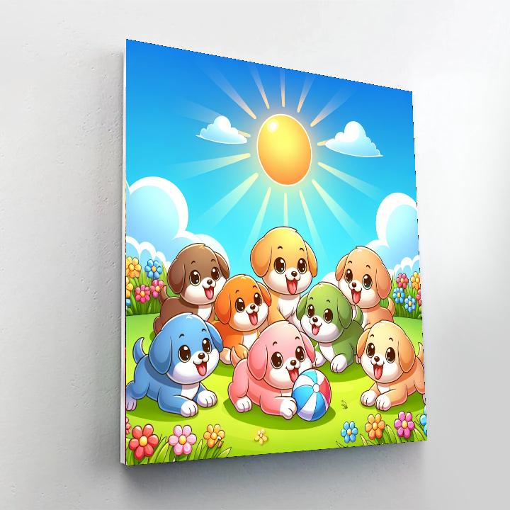 Playtime With Puppies Paint By Numbers Kits