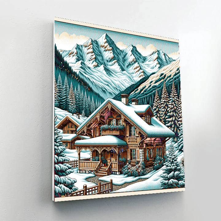 Alpine Chalet Charm Painting By Numbers Kit