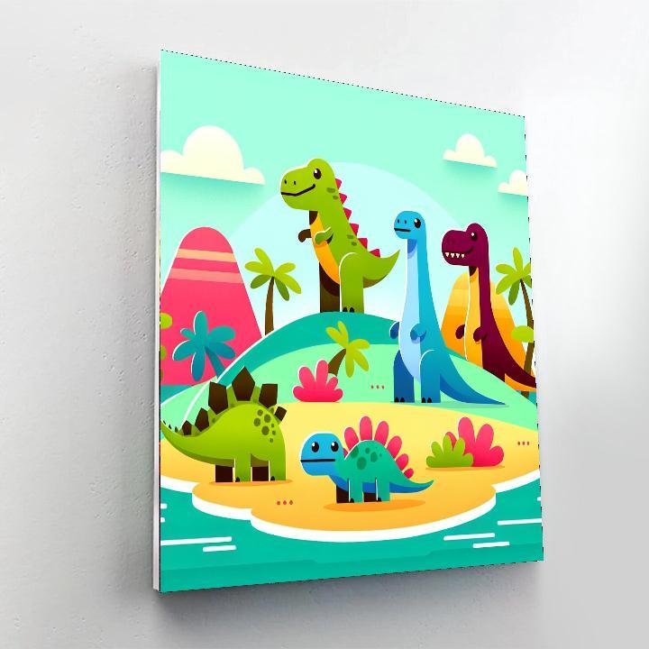 Dino Discovery Island Paint By Numbers
