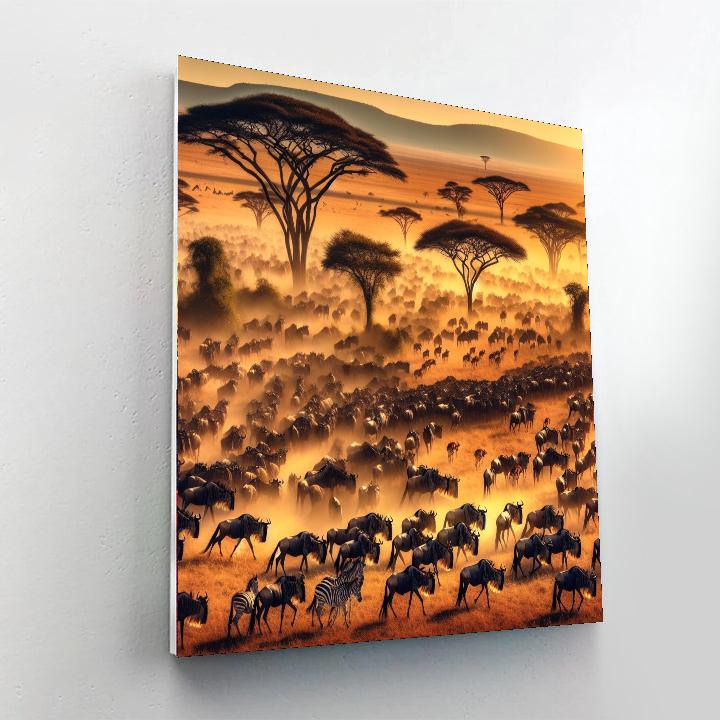 Wildebeest Migration - Kenya And Tanzania Paint By Numbers