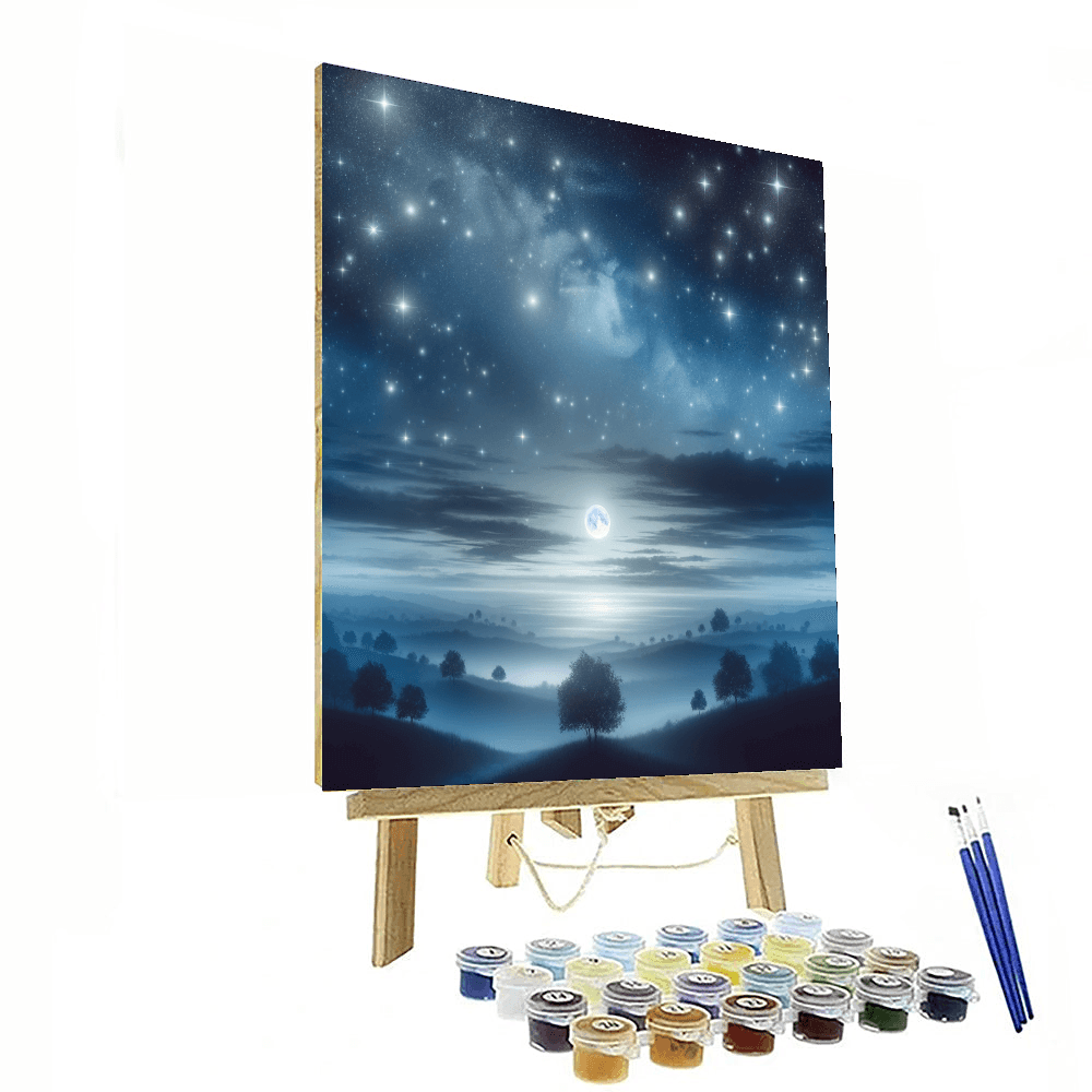 Moonlit Starry Sky Number Painting