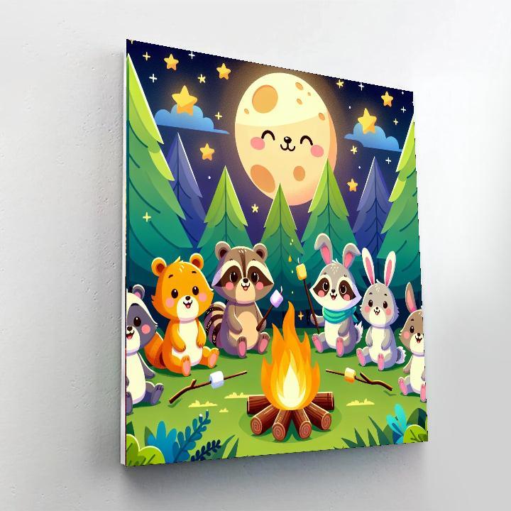 Adventurous Animal Campers Number Painting
