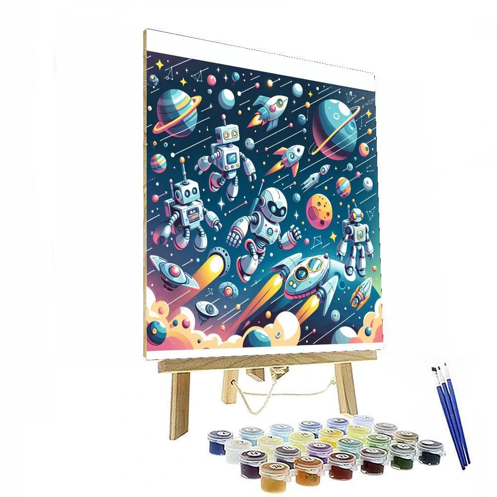 Robot Space Adventure Painting Number Kit