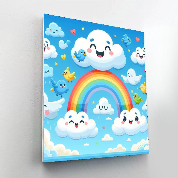 Magical Cloud Adventure Paint By Numbers Art