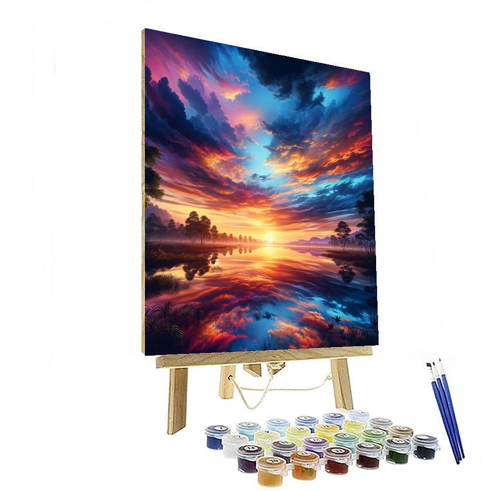 Sunset Reflections On Water Paint By Numbers Art