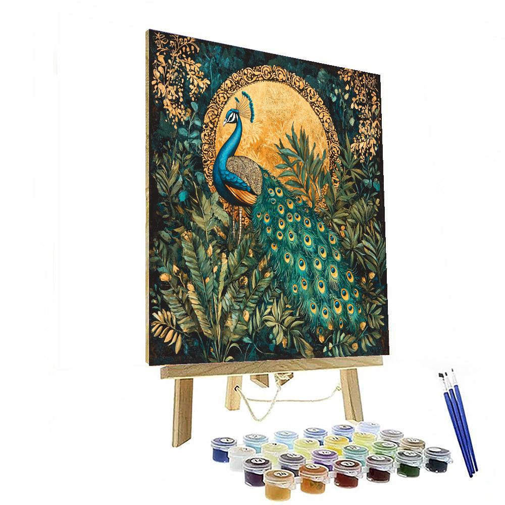 Gustav Klimt Inspired Elegant Peacock Paradise  Paint By Numbers
