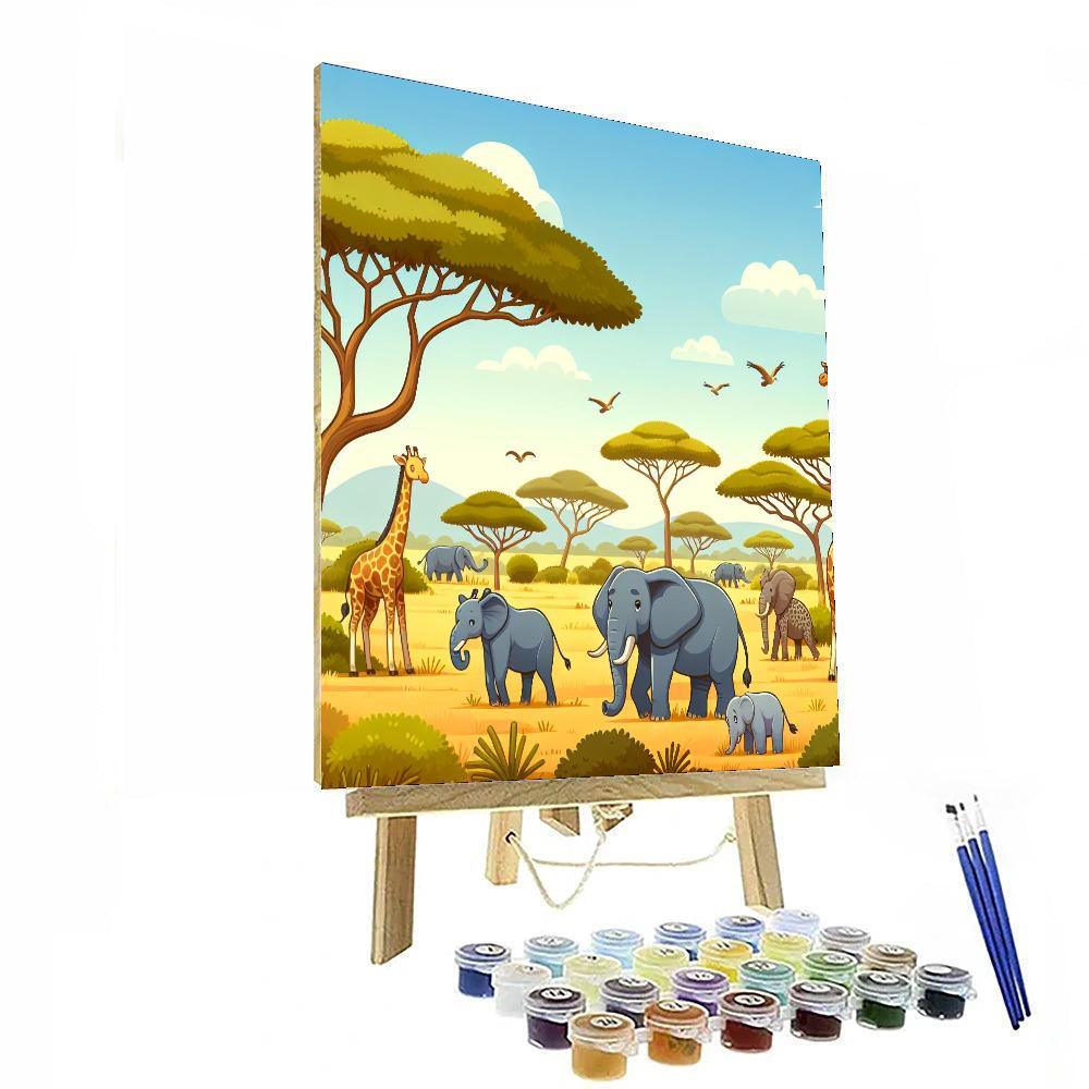 African Savanna Expedition Painting Number Kit
