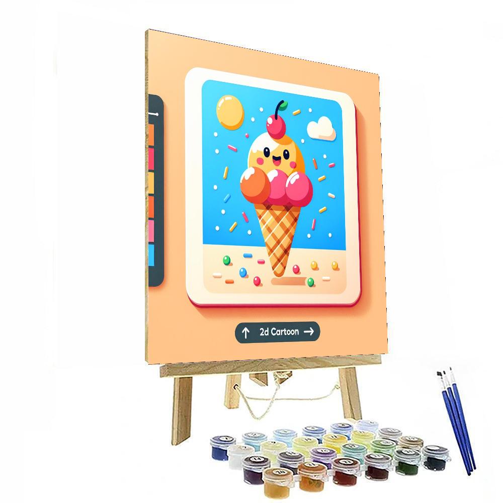 Snazzy Ice Cream Painting Number Kit