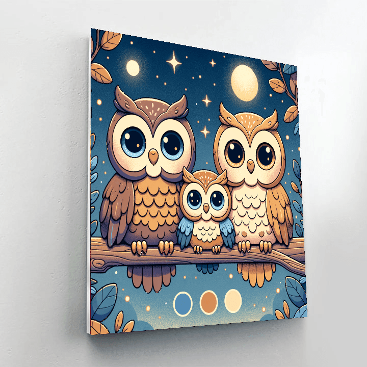 Enchanting Owl Family Numbered Painting Kits