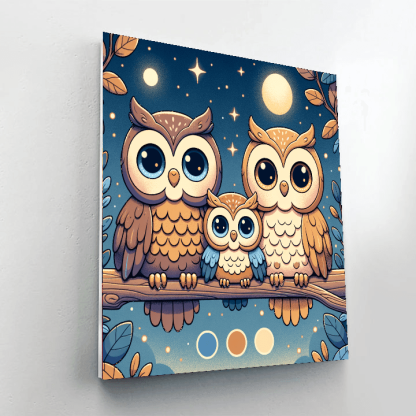 Enchanting Owl Family Numbered Painting Kits