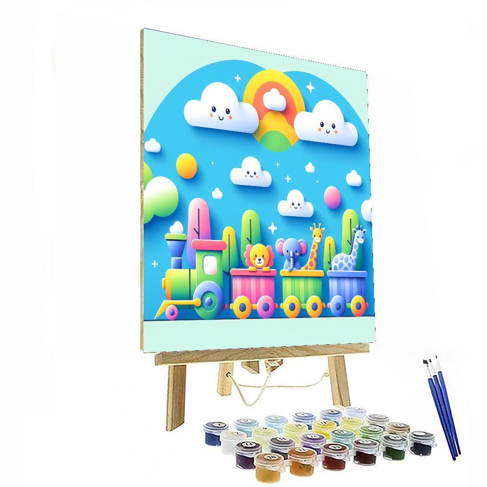 Playful Train Painting By Numbers Kit