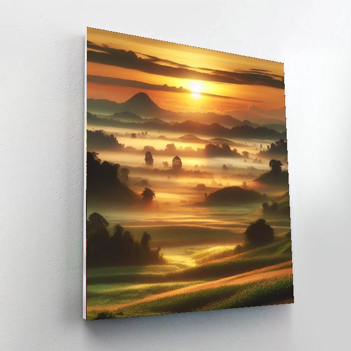 Dreamy Countryside Morning Numbered Painting Kits