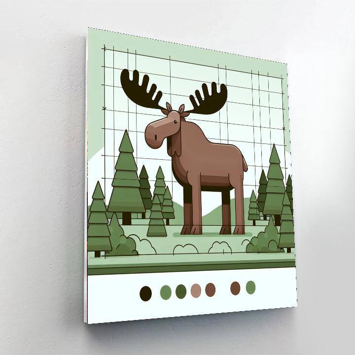 Majestic Moose Meander Number Painting