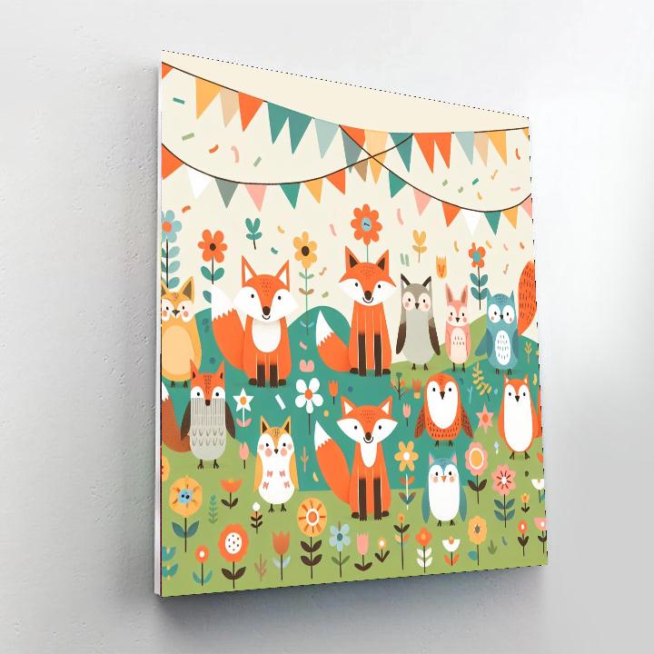 Friendly Forest Festival Paint By Numbers Art