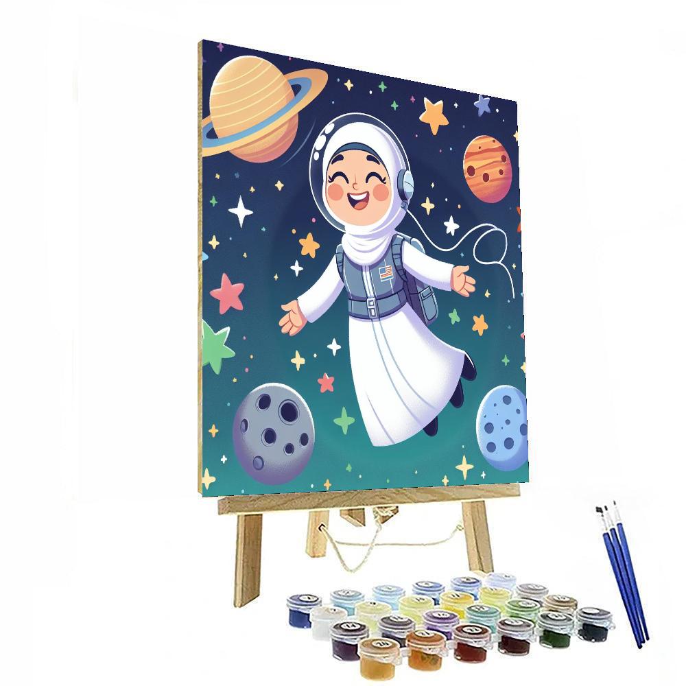 Astronaut's Journey To Space Number Painting