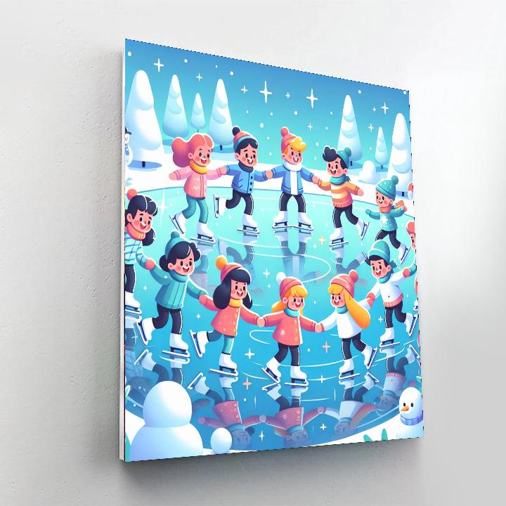 Winter Wonderland Skating Paint By Numbers Art