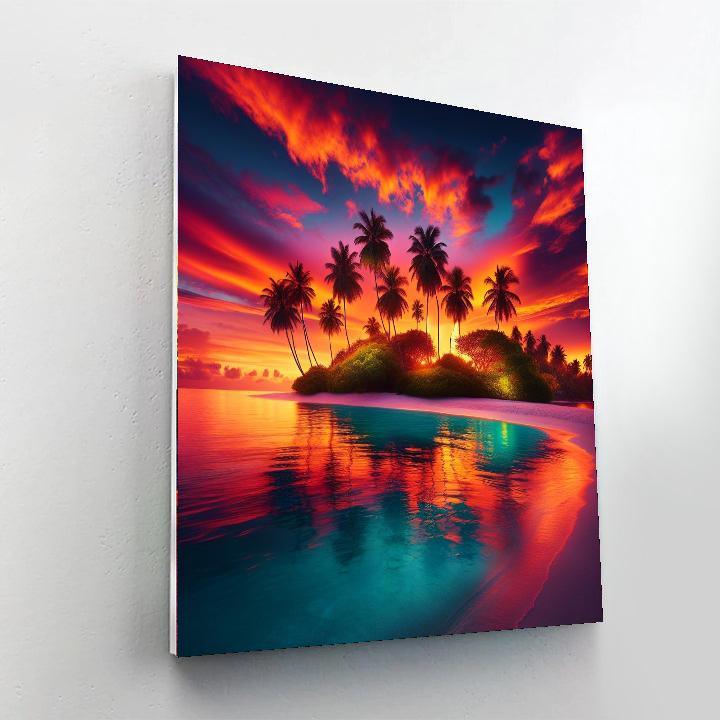 Island Sunset Bliss Paint By Numbers Art