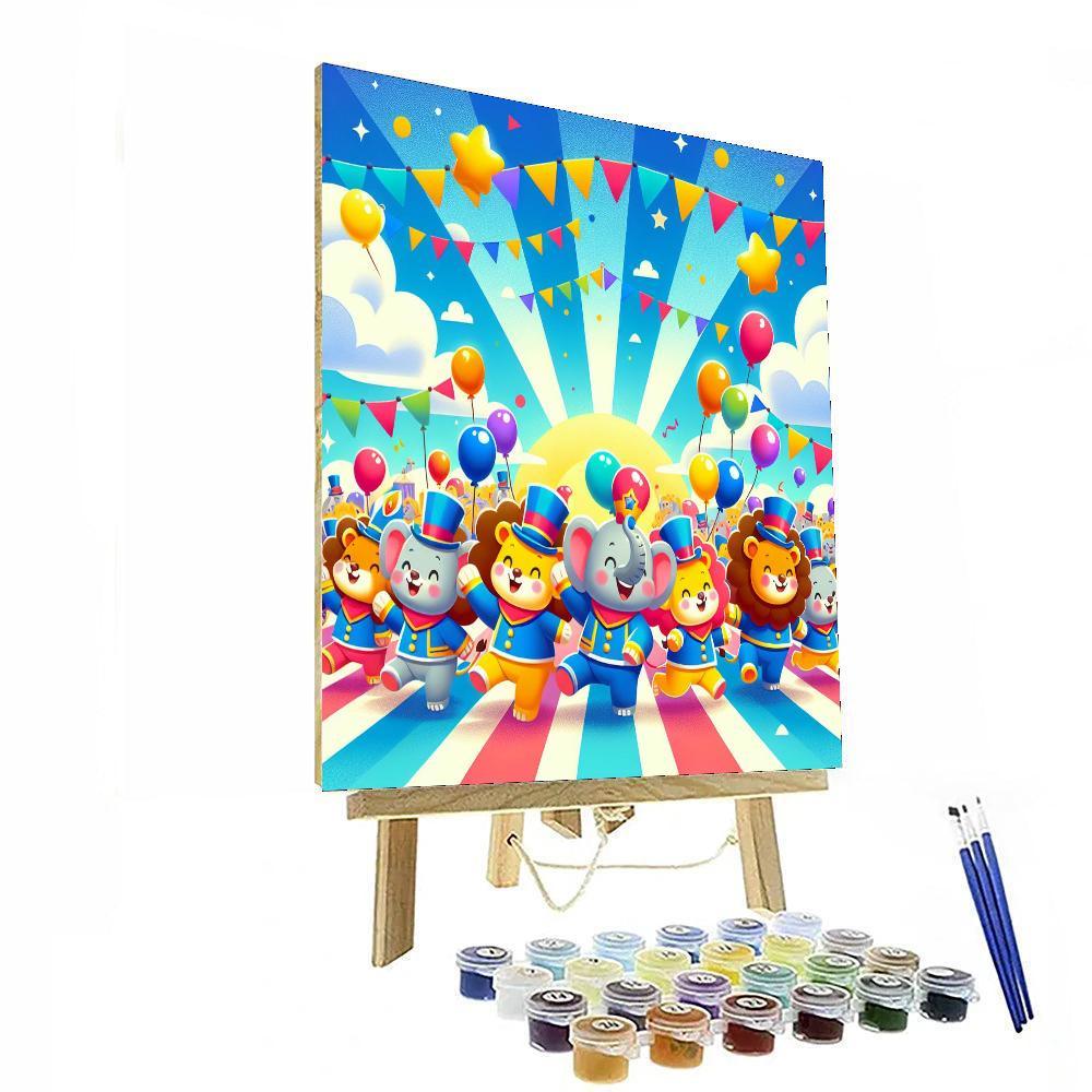 Fanciful Animal Parade For Kids Numbered Painting Kits