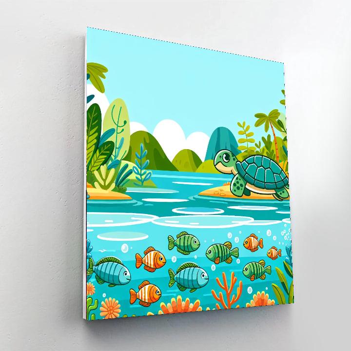 Lively Lagoon Gathering Paint By Numbers Art