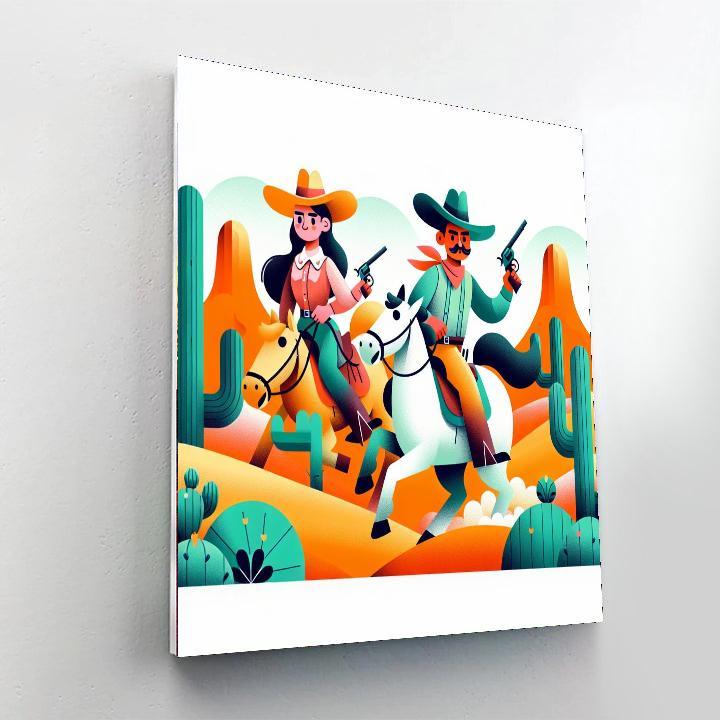 Wild West Adventure With Cowboys Paint By Number