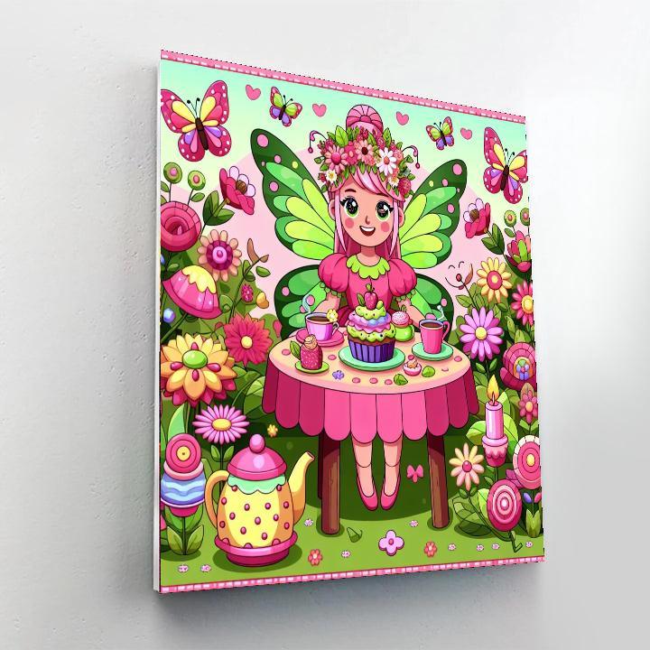 Whimsical Tea Party Fairy DIY Paint By Numbers